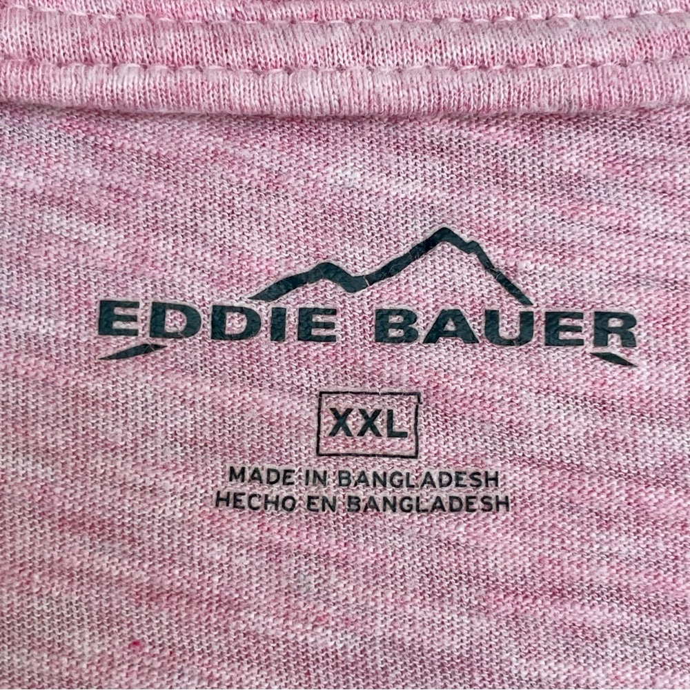 Eddie Bauer Soft Pink Heather Pocket V-Neck Tee | Size XXL - Picture 5 of 6